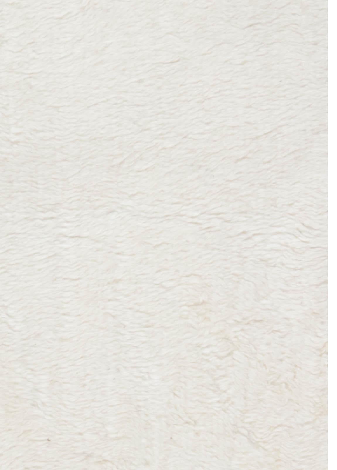 Hand-Knotted Contemporary Moroccan Style White Handmade Wool Rug by Doris Leslie Blau For Sale