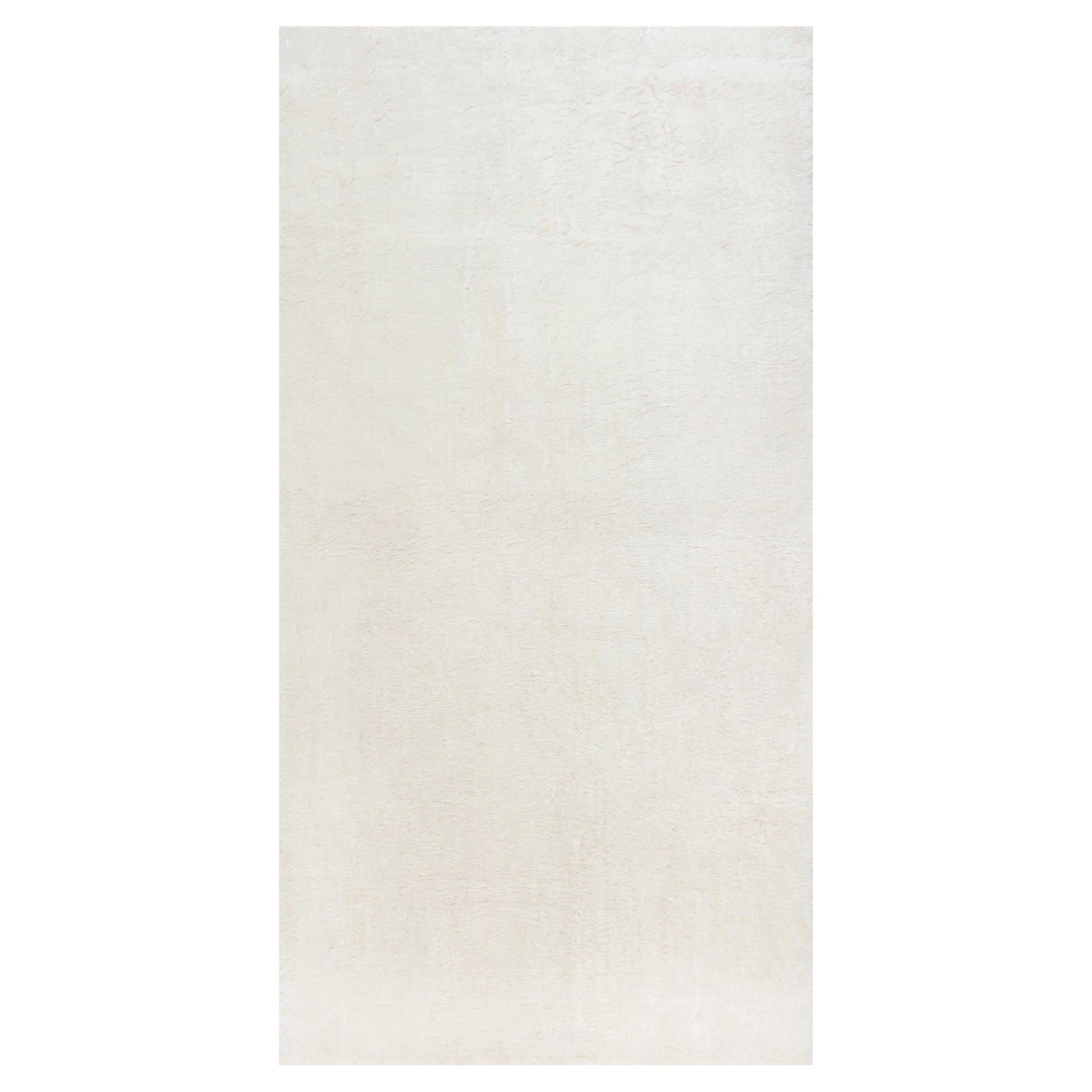 Contemporary Moroccan Style White Handmade Wool Rug by Doris Leslie Blau For Sale