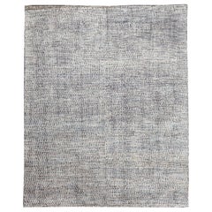 Zeitgenössischer Wollteppich im marokkanischen Stil mit Allover-Design in Grau und Blau