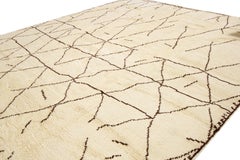 Contemporary Moroccan Style Wool Rug With Geometric Pattern