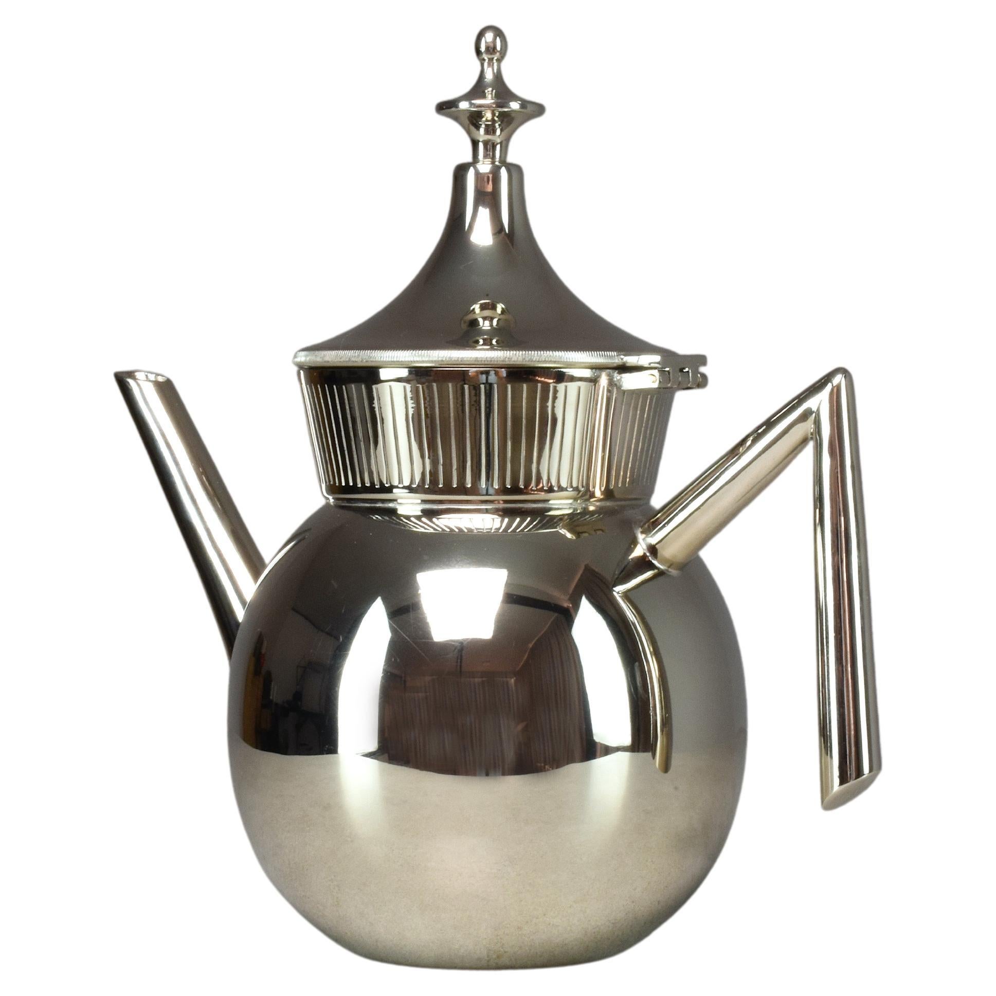 Vintage Italian Sterling Silver Teapot For Sale at 1stDibs