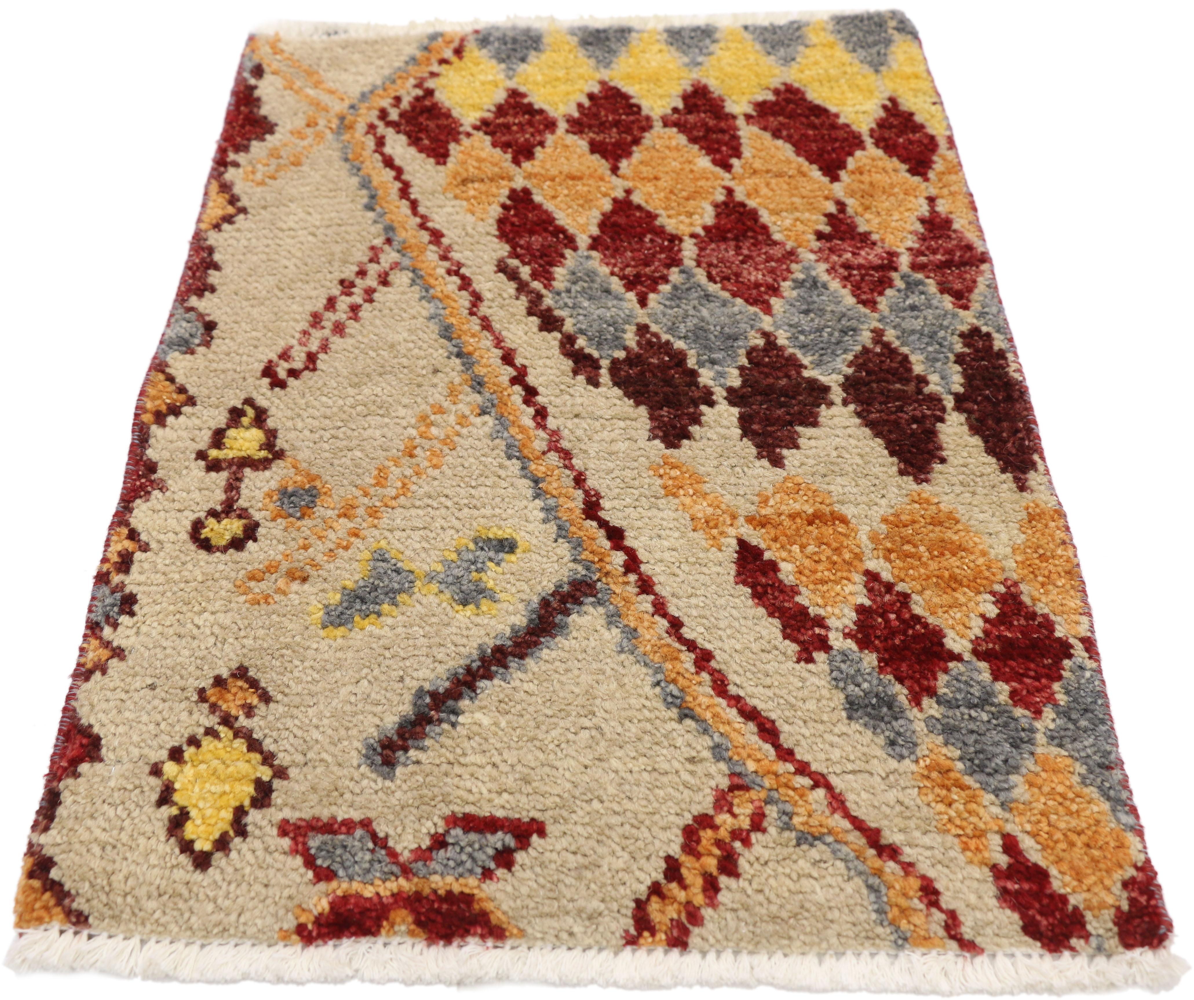 Zeitgenössischer marokkanischer Wagireh-Teppich (Moderne) im Angebot