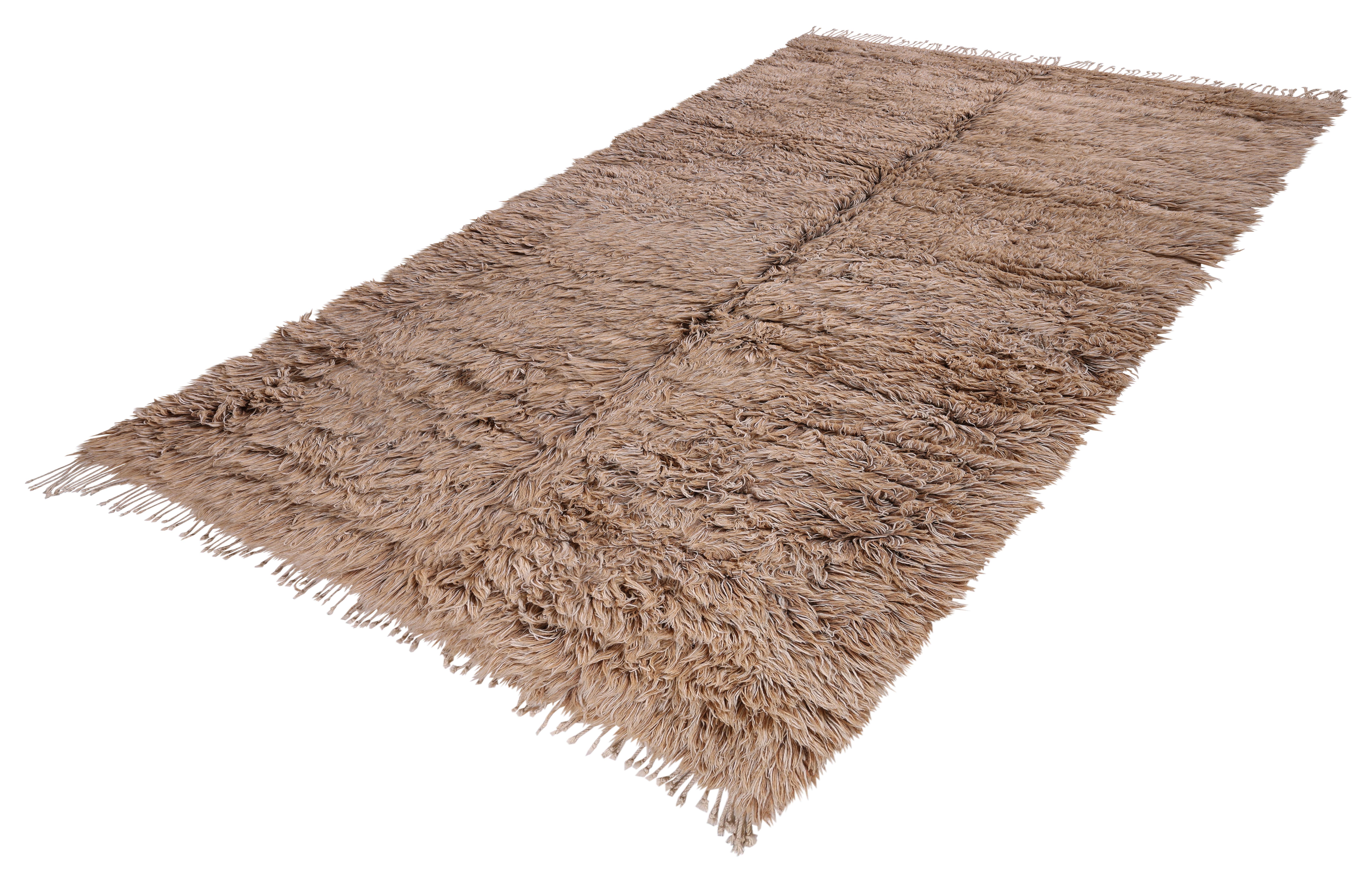 Alfombra marroquí contemporánea de lana - Anudada a mano en tonos neutros terrosos Marroquí en venta