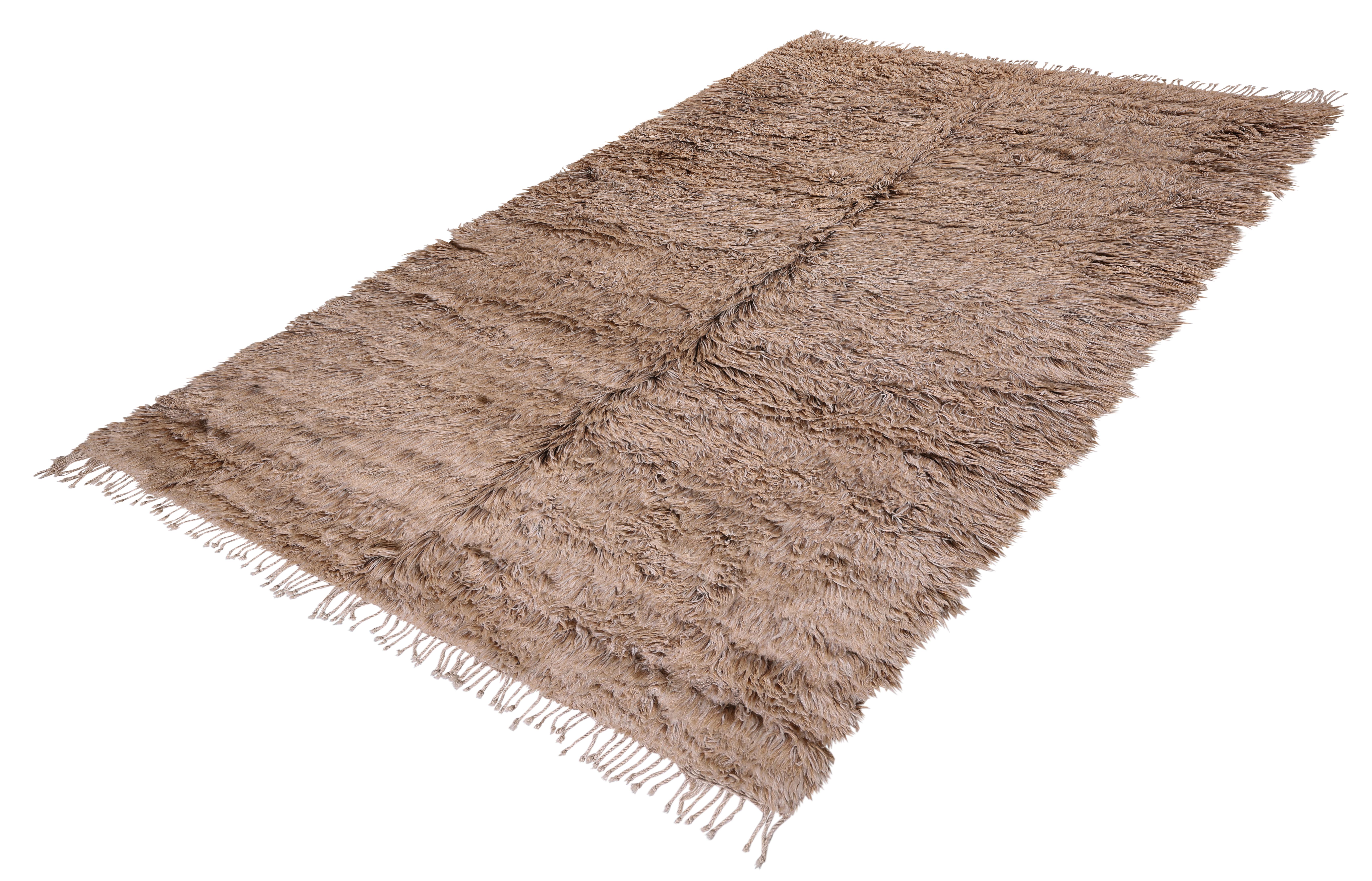 Alfombra marroquí contemporánea de lana - Anudada a mano en tonos neutros terrosos Anudado a mano en venta