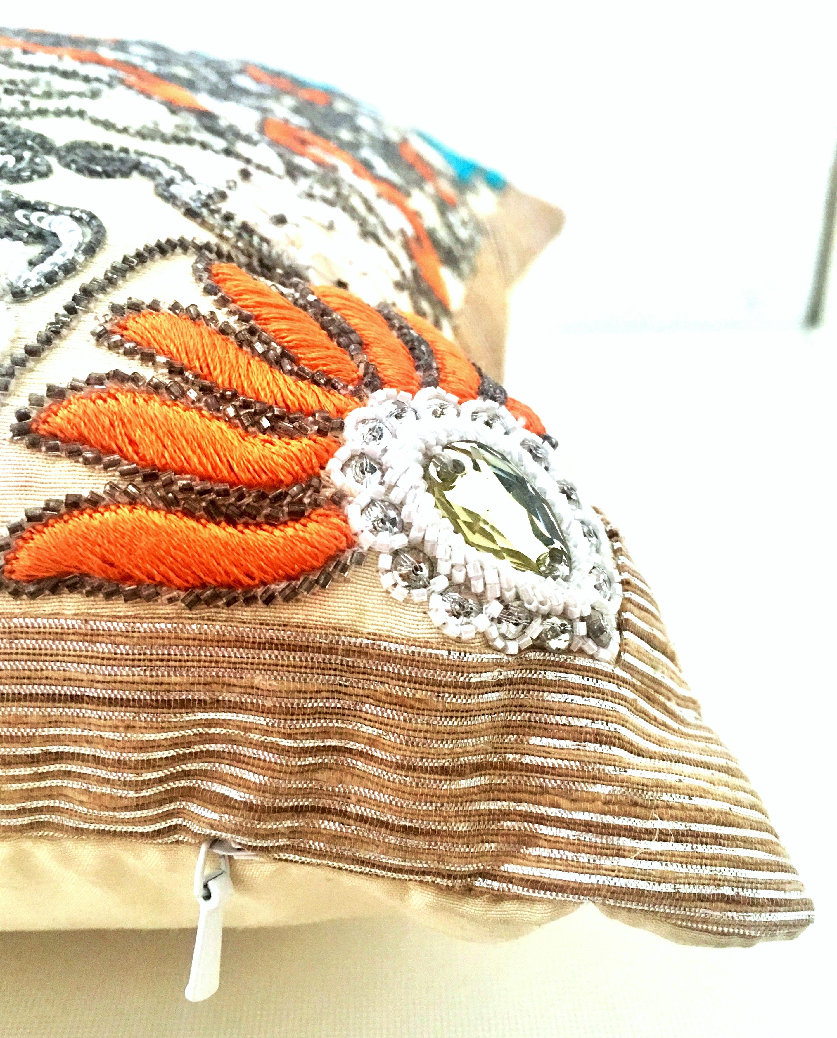 21st Century Moroccan Style Silk Embroidered Down Pillow By, Sivaana 4
