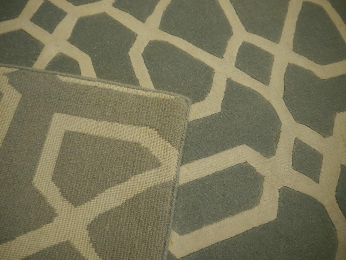 Contemporary Moroccan Mosaic Design Rug Hand Knotted Wool and Silk Djoharian Collection For Sale