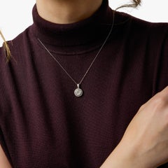 Contemporary mosaic diamond 14k white gold pendant necklace