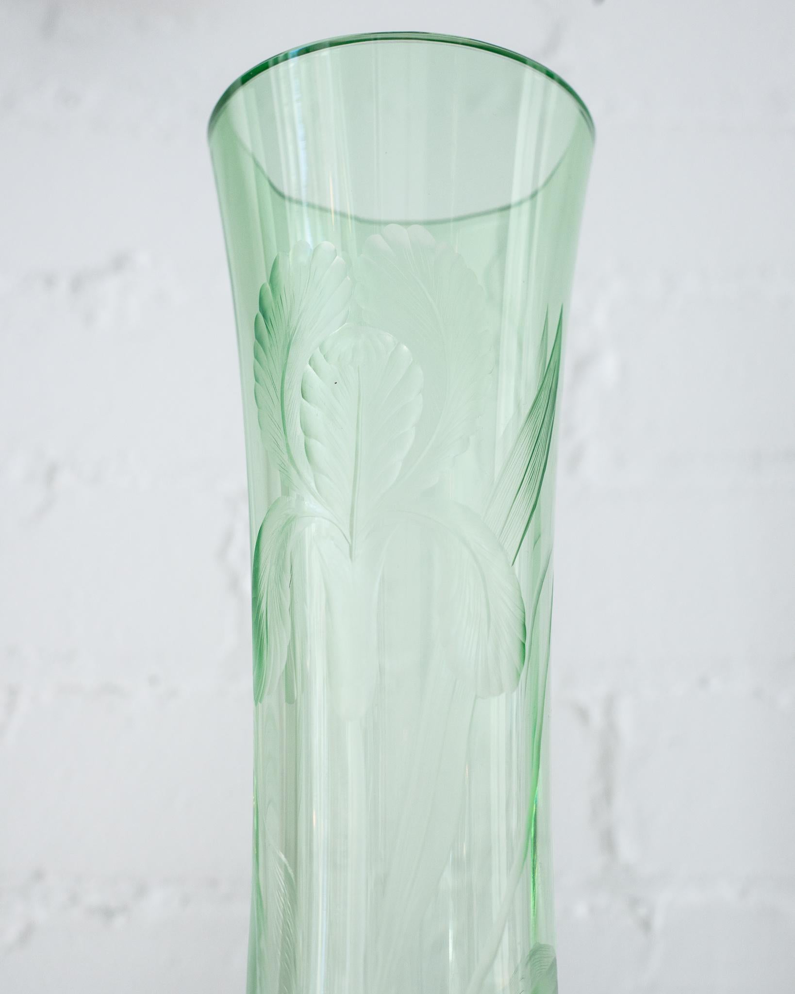 hoosier glass green vase