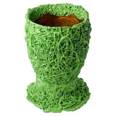 Contemporary Moss Vase Fish Design by Gaetano Pesce Resin Apple Green Gold