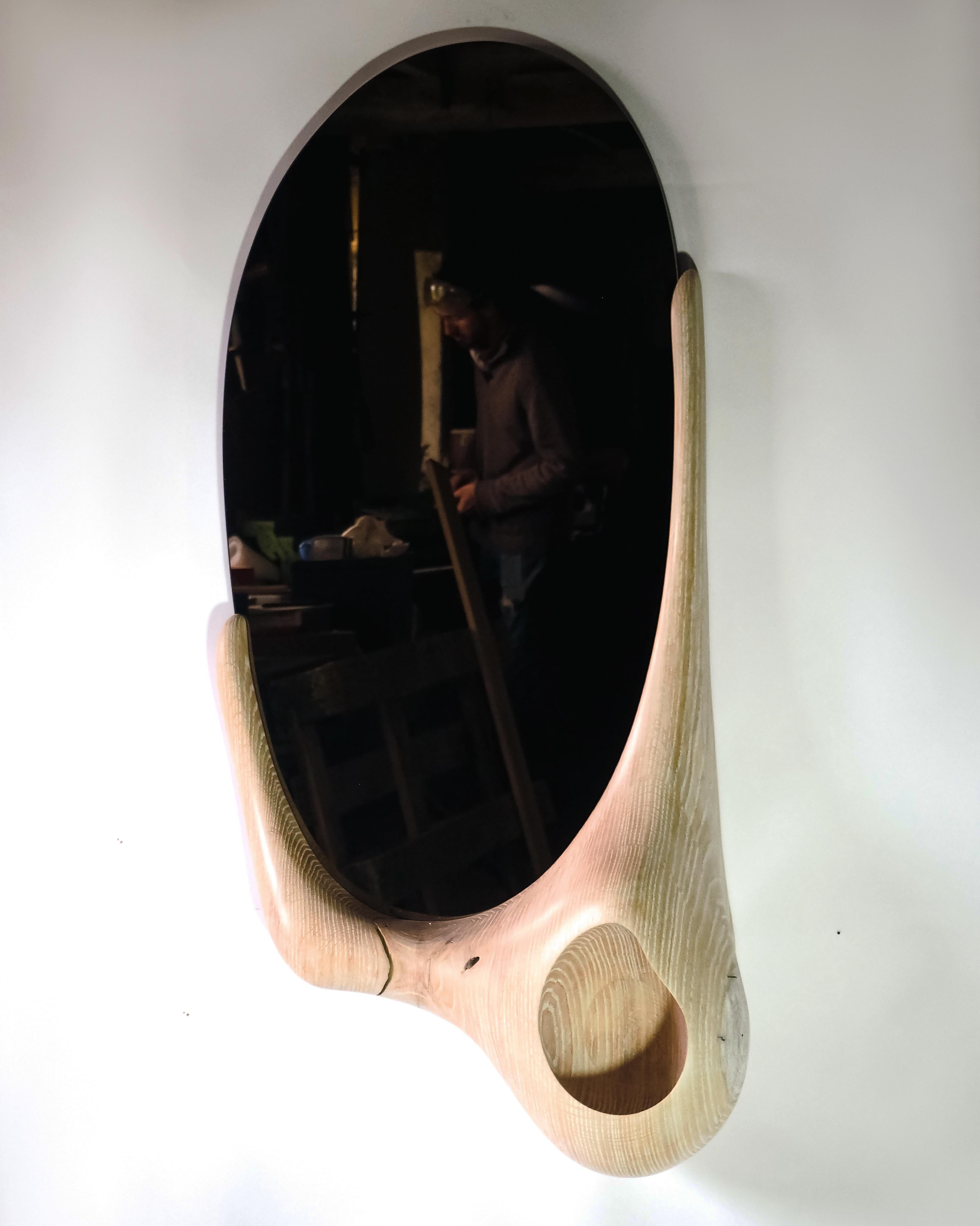 Marble Contemporary Mound Mirror by tom jablin For Sale