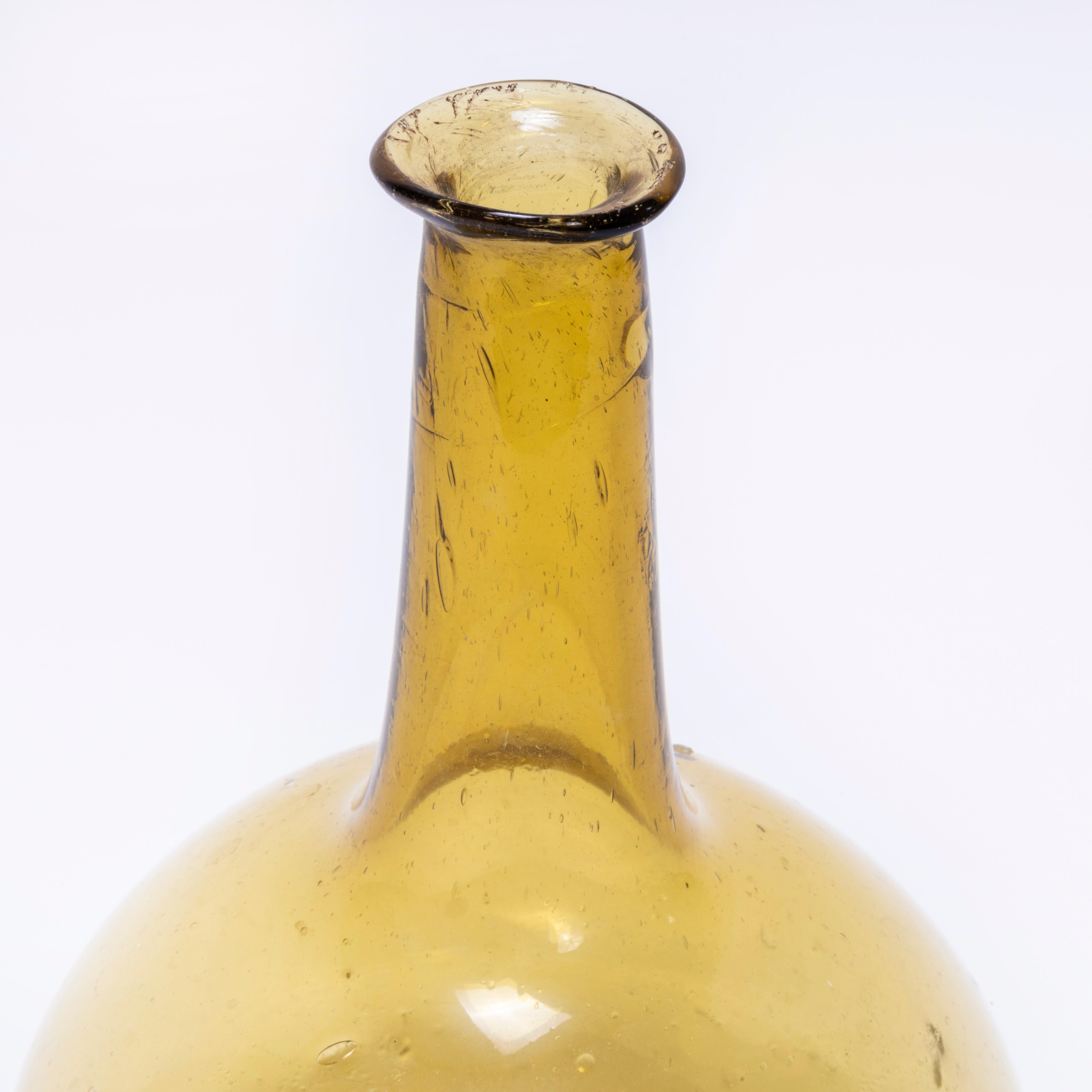 Contemporary Mouth Blown Moroccan Carafe - Ochre For Sale 1