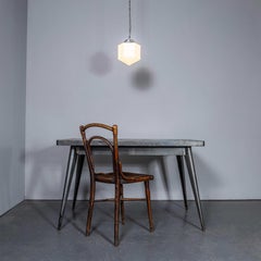Contemporary Mouth Blown Plumb Bob Opaline Pendant Lamp