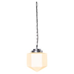 Contemporary Mouth Blown Plumb Bob Opaline Pendant Lamp