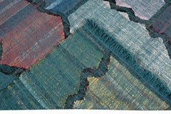 Contemporary Multi-color Kilim Handmade Geometric Wool Rug