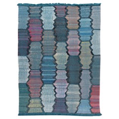 Contemporary Multi-color Kilim Handmade Geometric Wool Rug