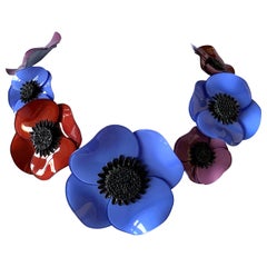 Contemporary Multi Color Poppy  Necklace