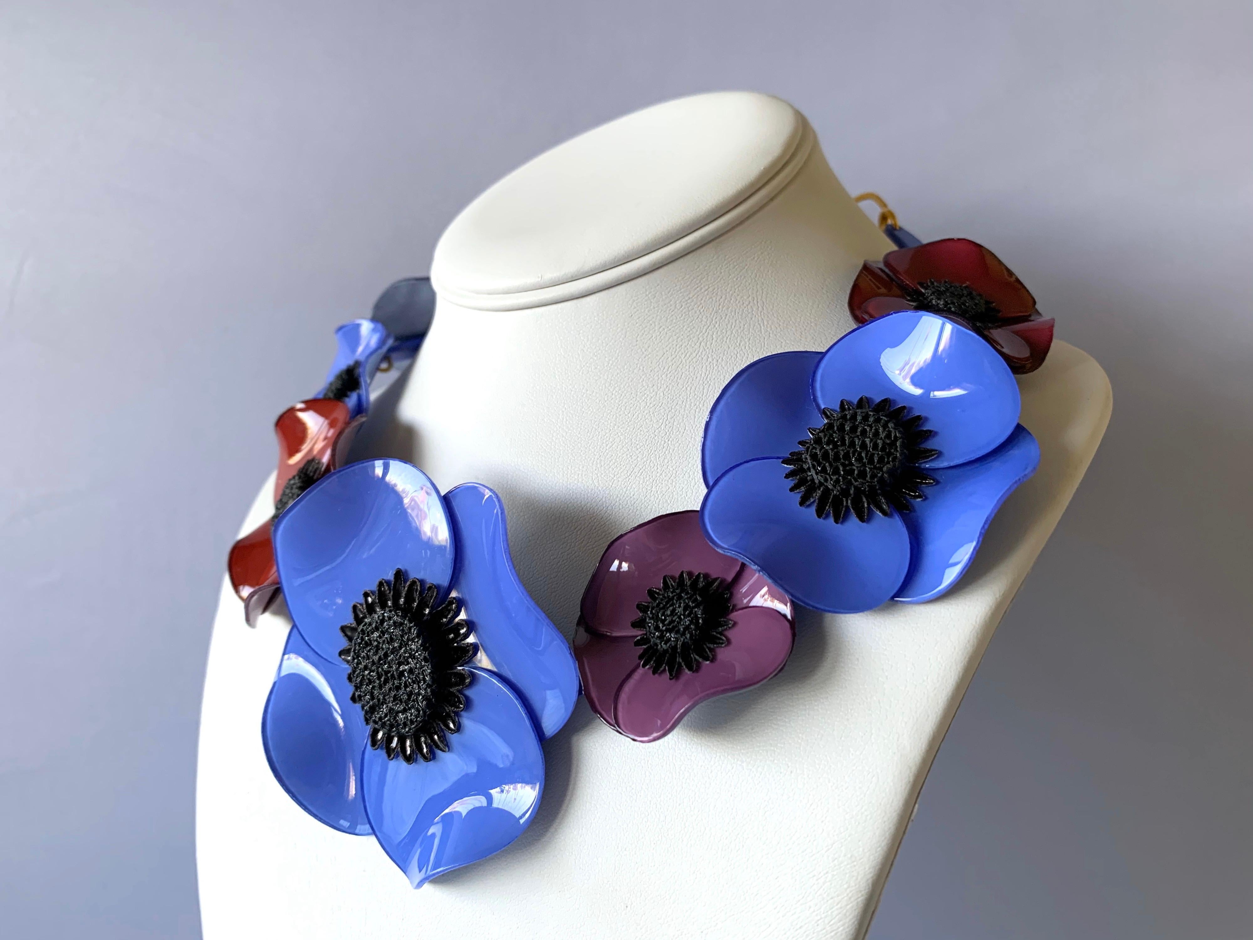 Contemporary Multi Color Poppy  Necklace 1