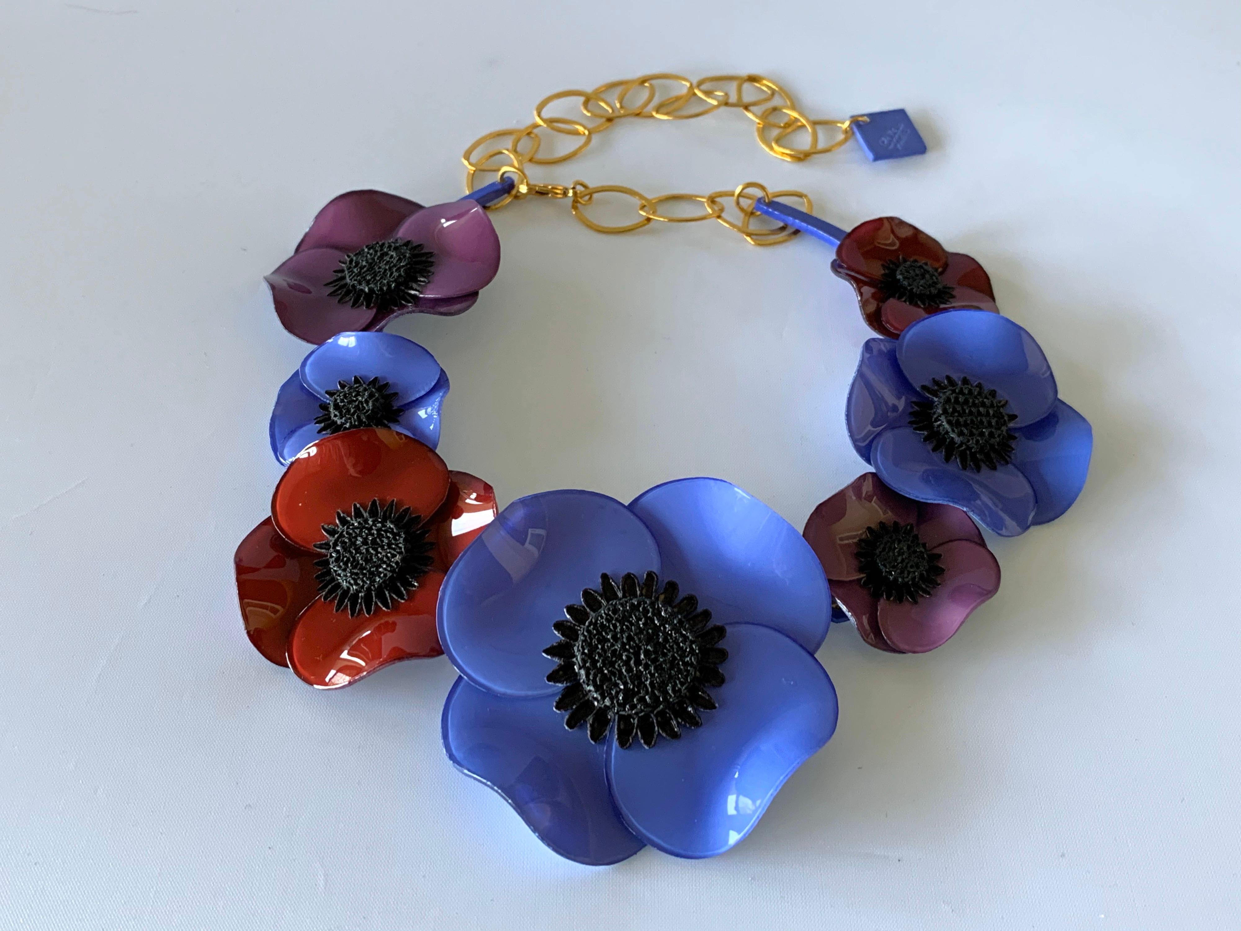 Contemporary Multi Color Poppy  Necklace 3