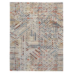 Contemporary Multi-Colored Abstract Geometric Wool Rug 9'2''x11'10''