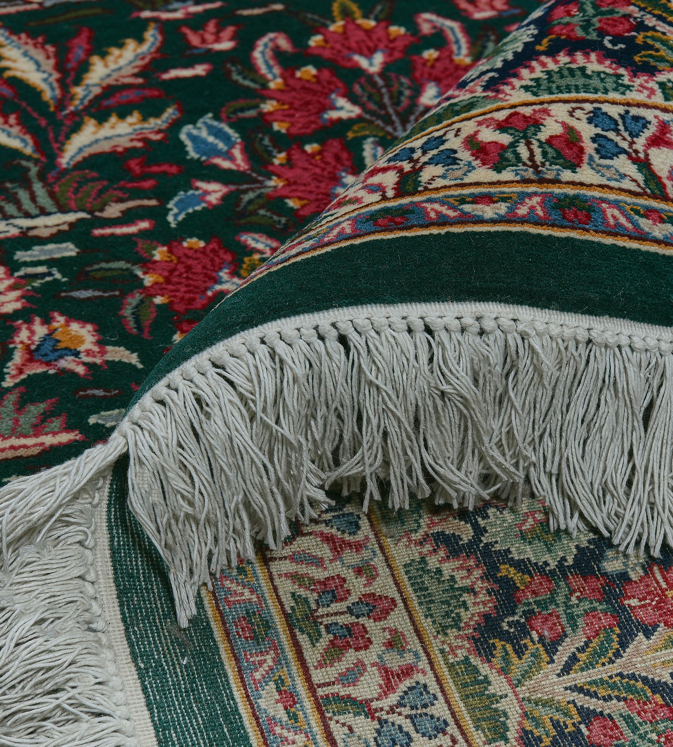 Tappeto contemporaneo floreale multicolore in lana intrecciata a mano in stile Kerman in vendita 4