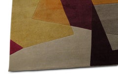 Zeitgenössischer mehrfarbiger geometrisch gemusterter Vorleger