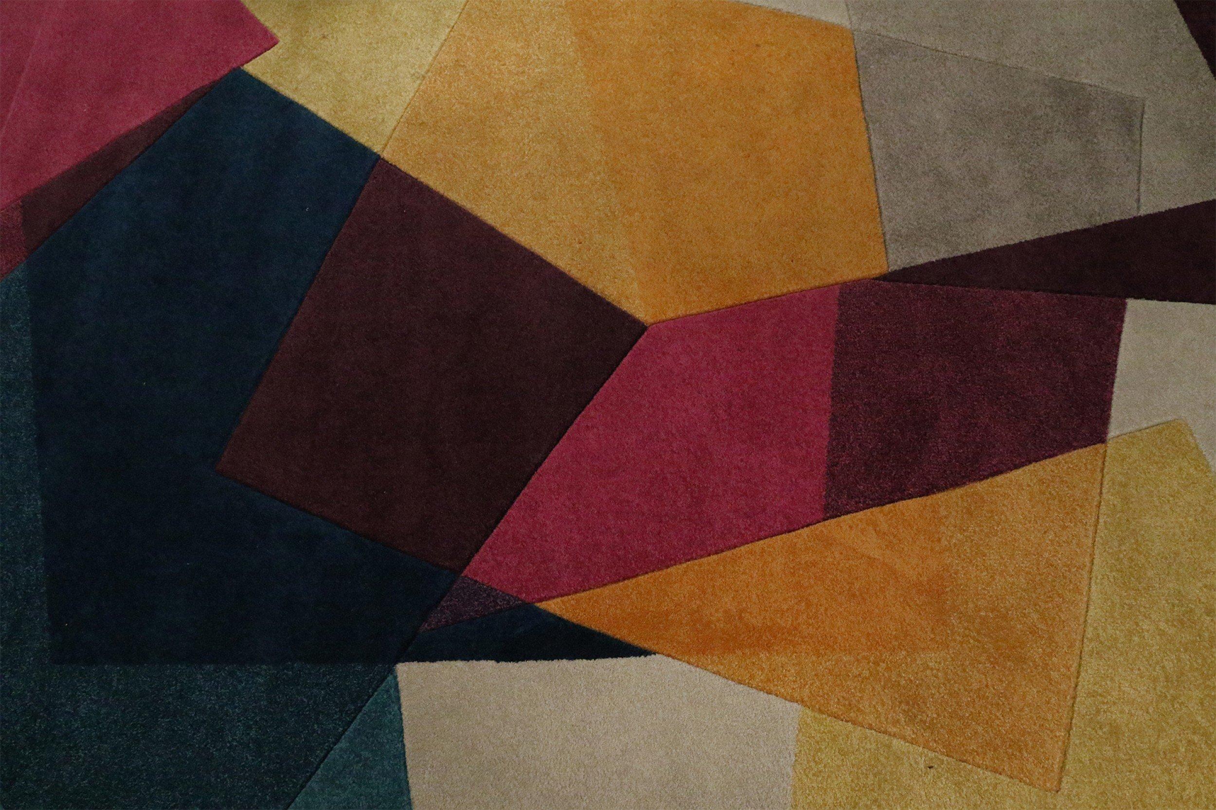American Contemporary Multi-Colored Geometric Pattern Area Rug For Sale