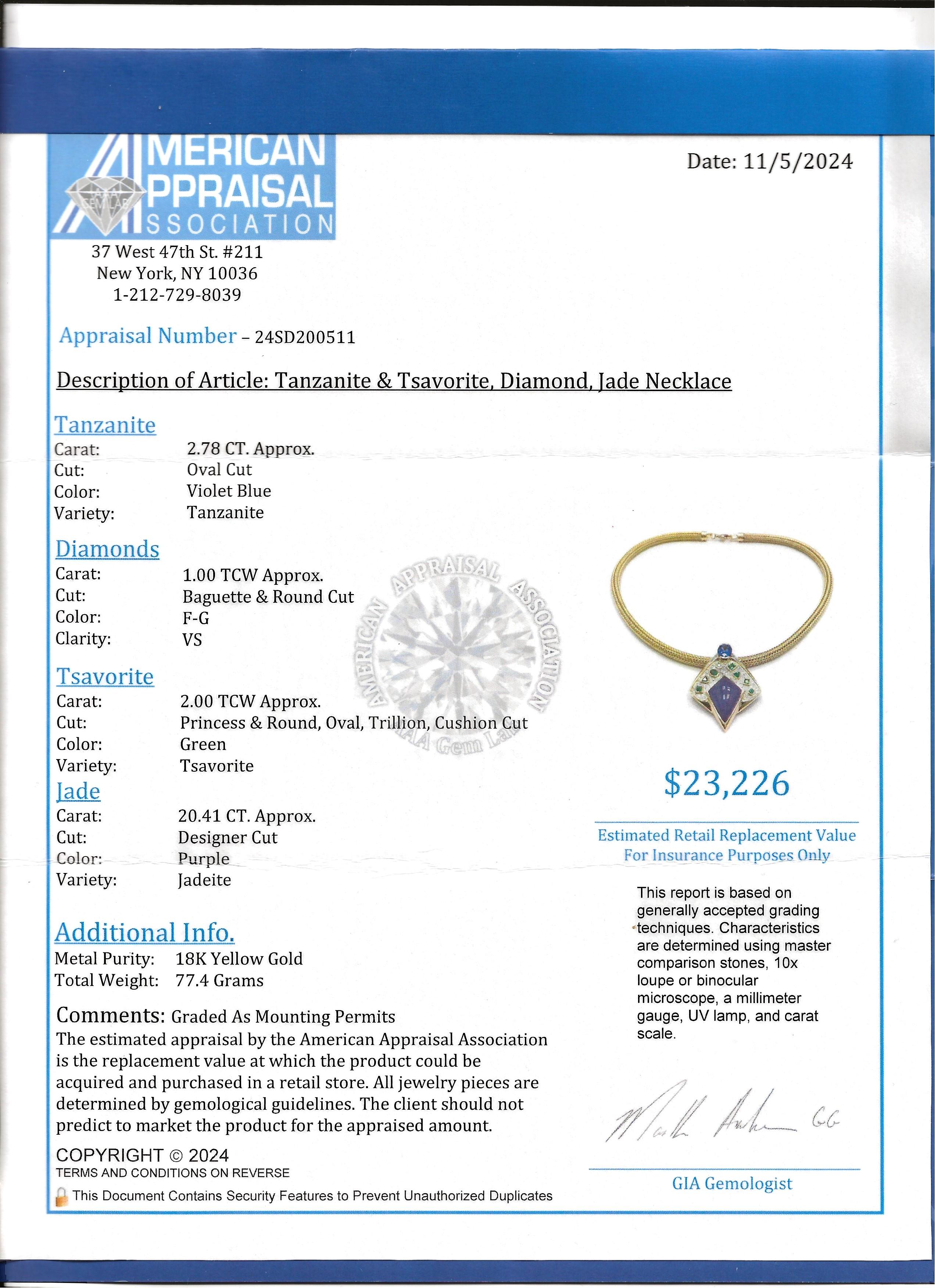 Contemporary Multi-Gemstone and Diamond 18 Karat Yellow Gold Statement Necklace For Sale 6