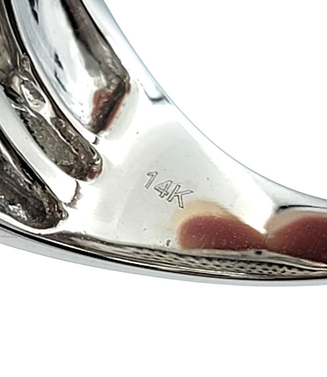 Contemporary Multi Row Wide Stacked Pavé Diamond Band Ring 14 Karat White Gold For Sale 2