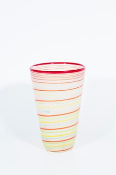 Contemporary Multicolor Murano Glass Vase Signed by Cenedese, 1990s, Italy