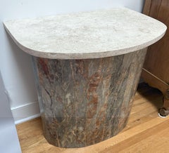 Contemporary Multicolored Stone Console with Fossilized Limestone Top
