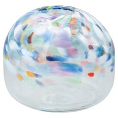 Vase contemporain en verre soufflé multicolore