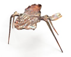 Tavolino multicolore contemporaneo in alluminio forgiato e bronzo 1 di Conrad Hicks