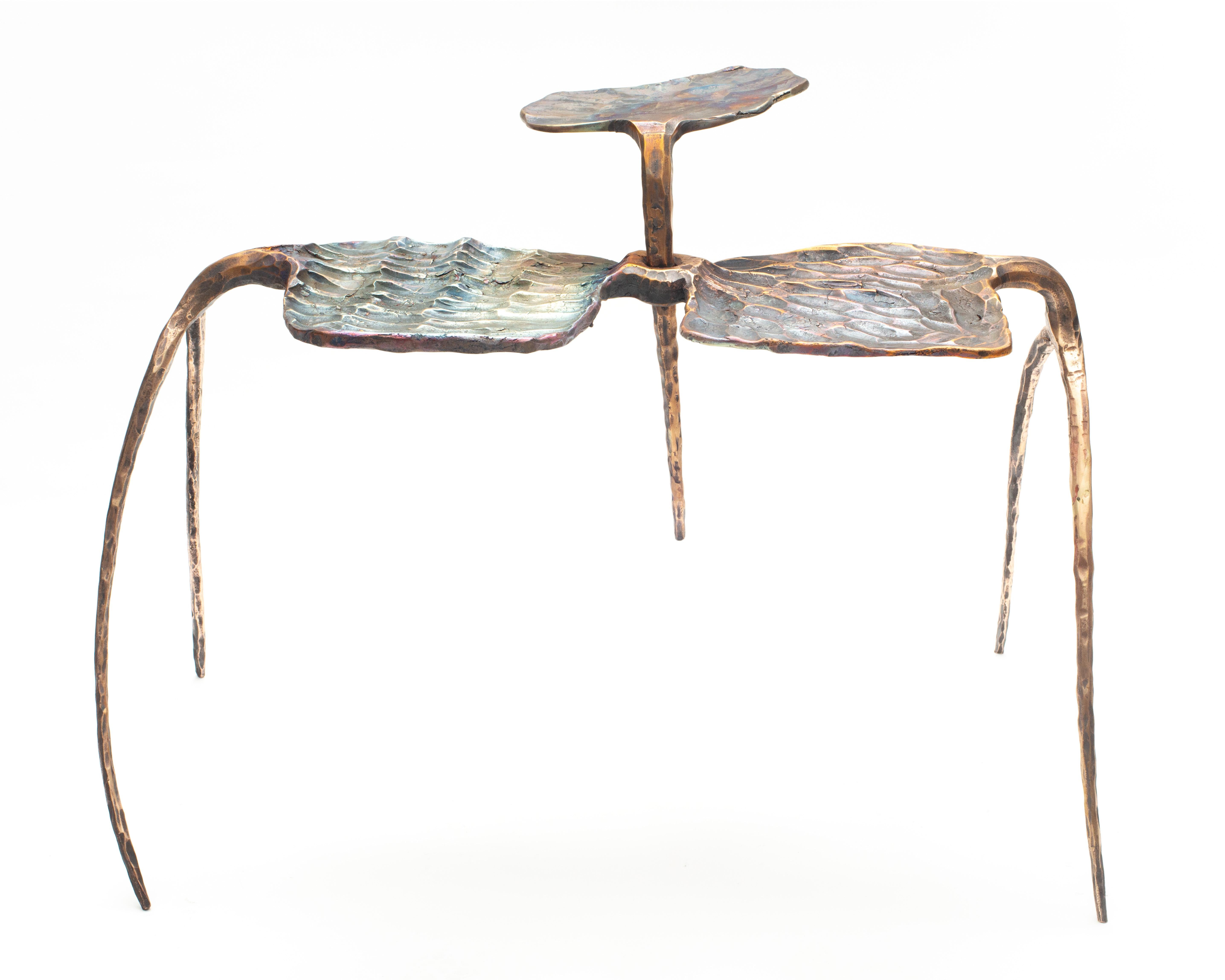 Contemporary multicolour Forged aluminium bronze side table 2 by Conrad Hicks For Sale 7
