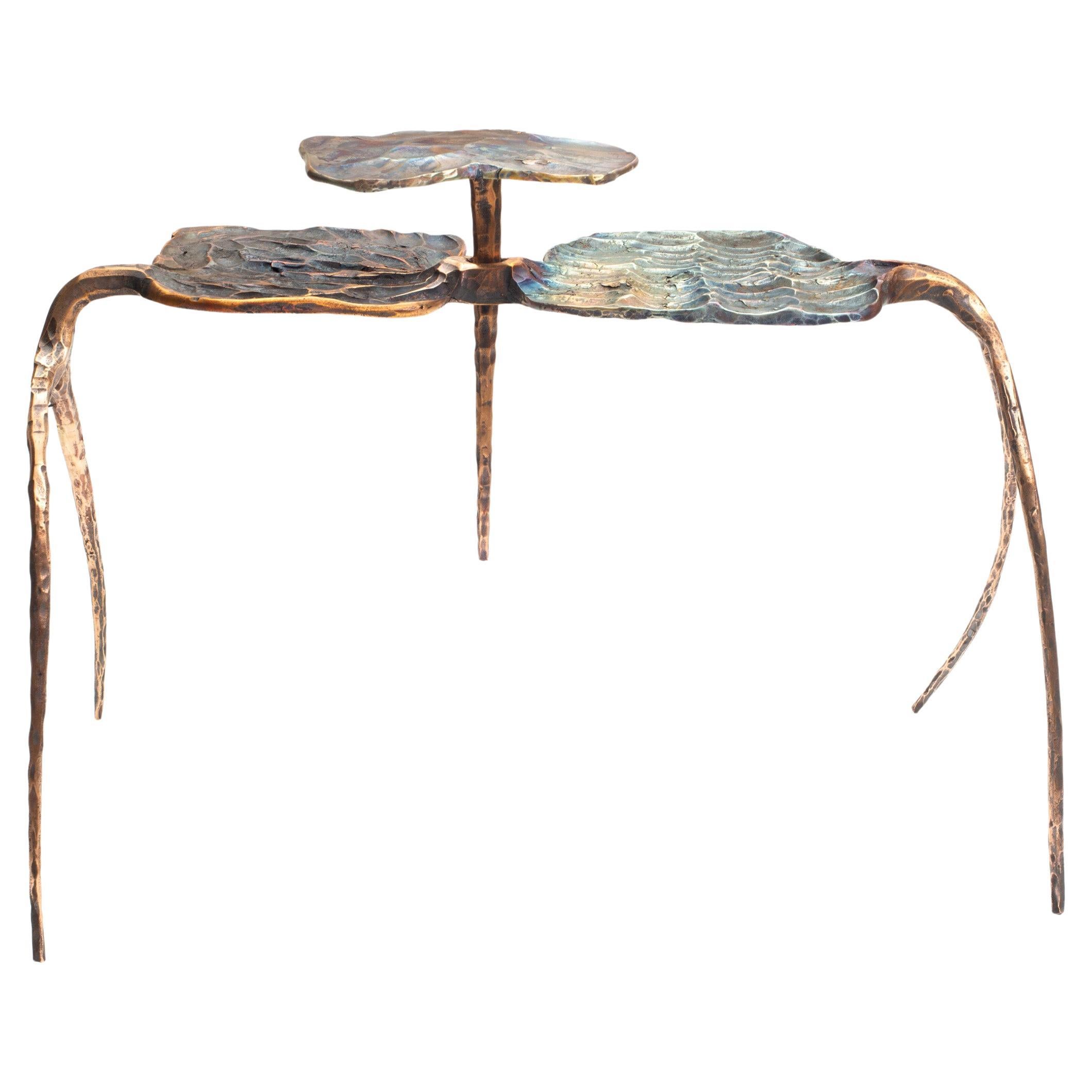 Contemporary multicolour Forged aluminium bronze side table 2 by Conrad Hicks For Sale