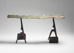 Contemporary multicolour Forged Copper Server on Trestles, 2025 by Conrad Hicks