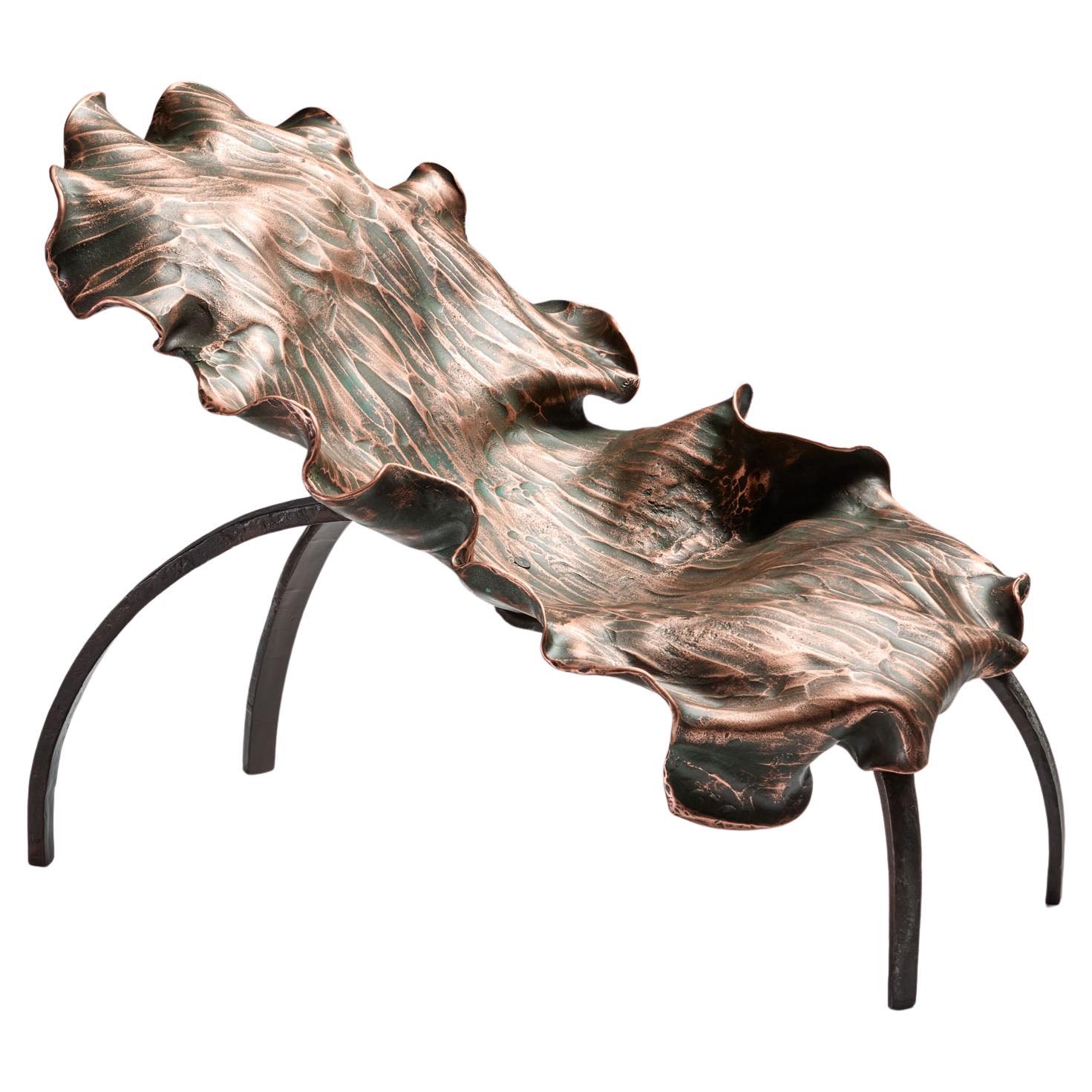 Contemporary multicolour Forged Copper 
Steel Lounge Chair by Conrad Hicks