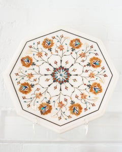 Contemporary Multicolour Pietra Dura Octagonal Marble Inlay Platter