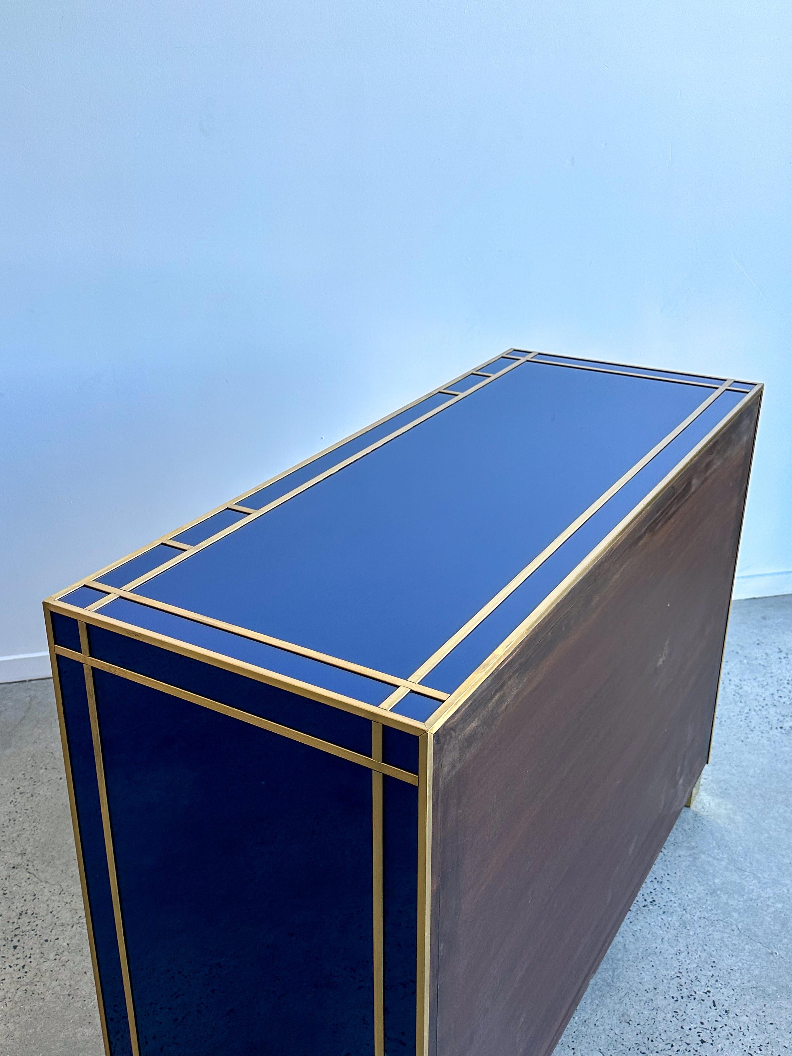 Murano Glass and Brass Chest of Drawers by Lumini Collections  For Sale 2