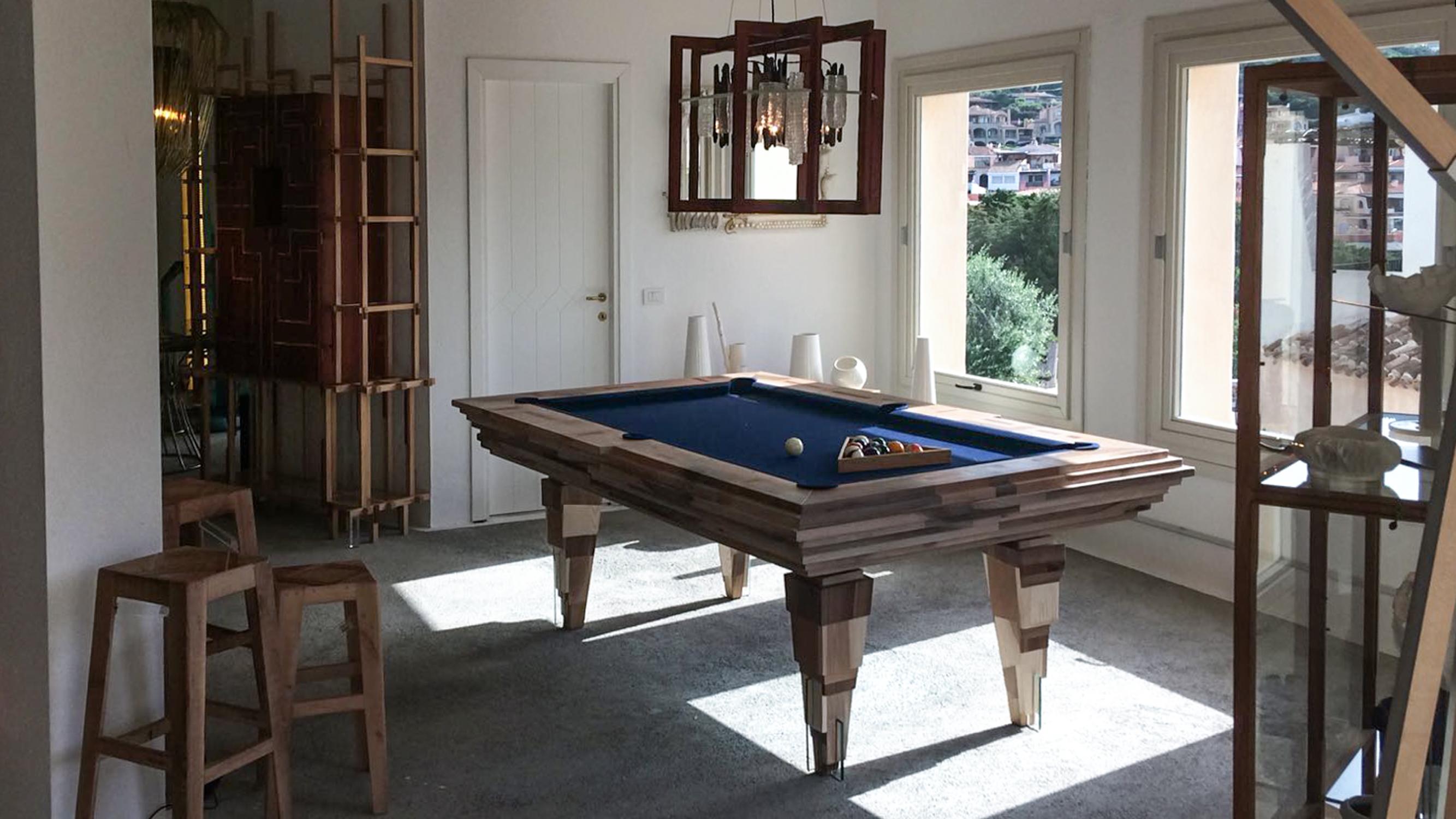 Contemporary Multifunctional Billiard or Game Table, Cocktail Table and Paravent For Sale 11