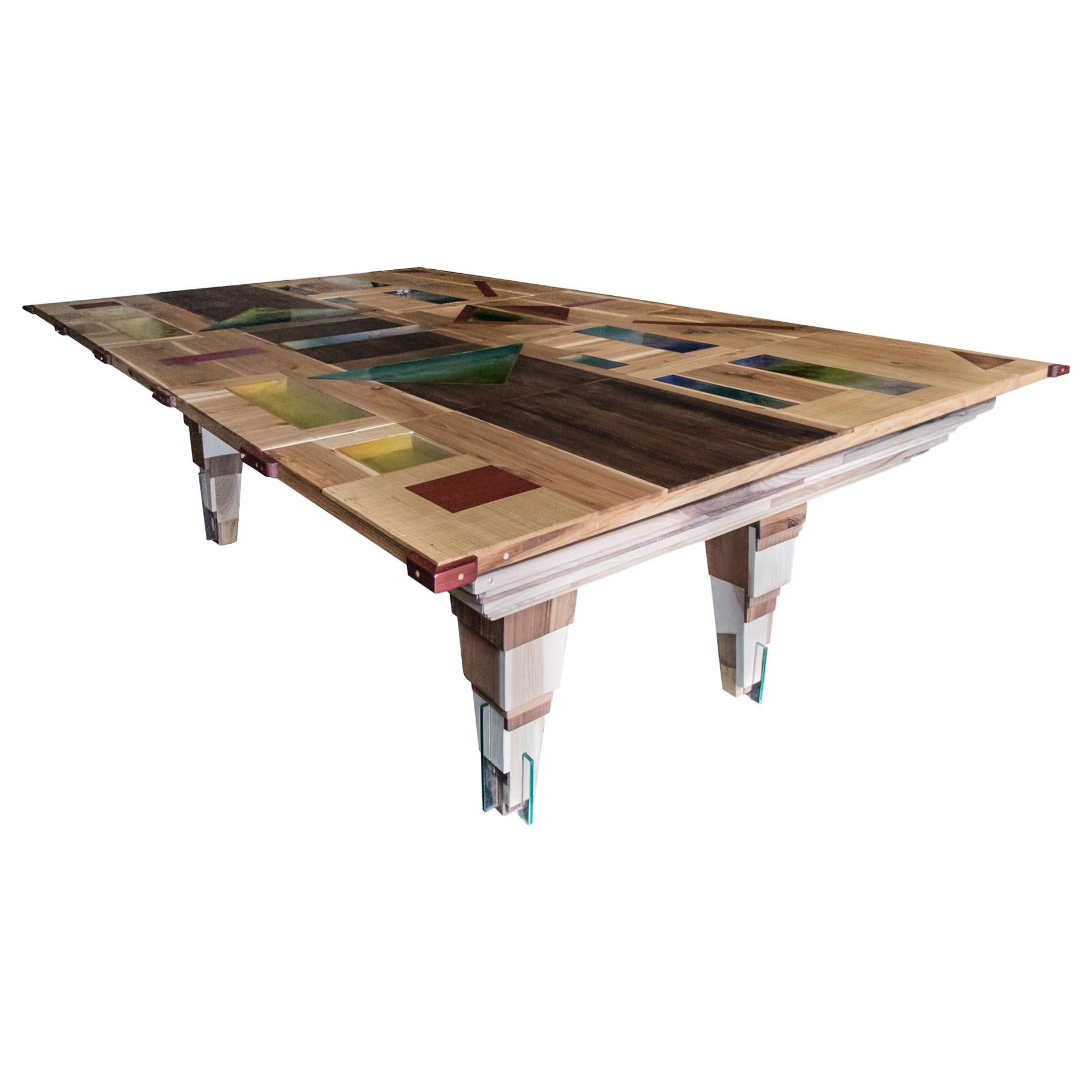 Contemporary Multifunctional Billiard or Game Table, Cocktail Table and Paravent For Sale