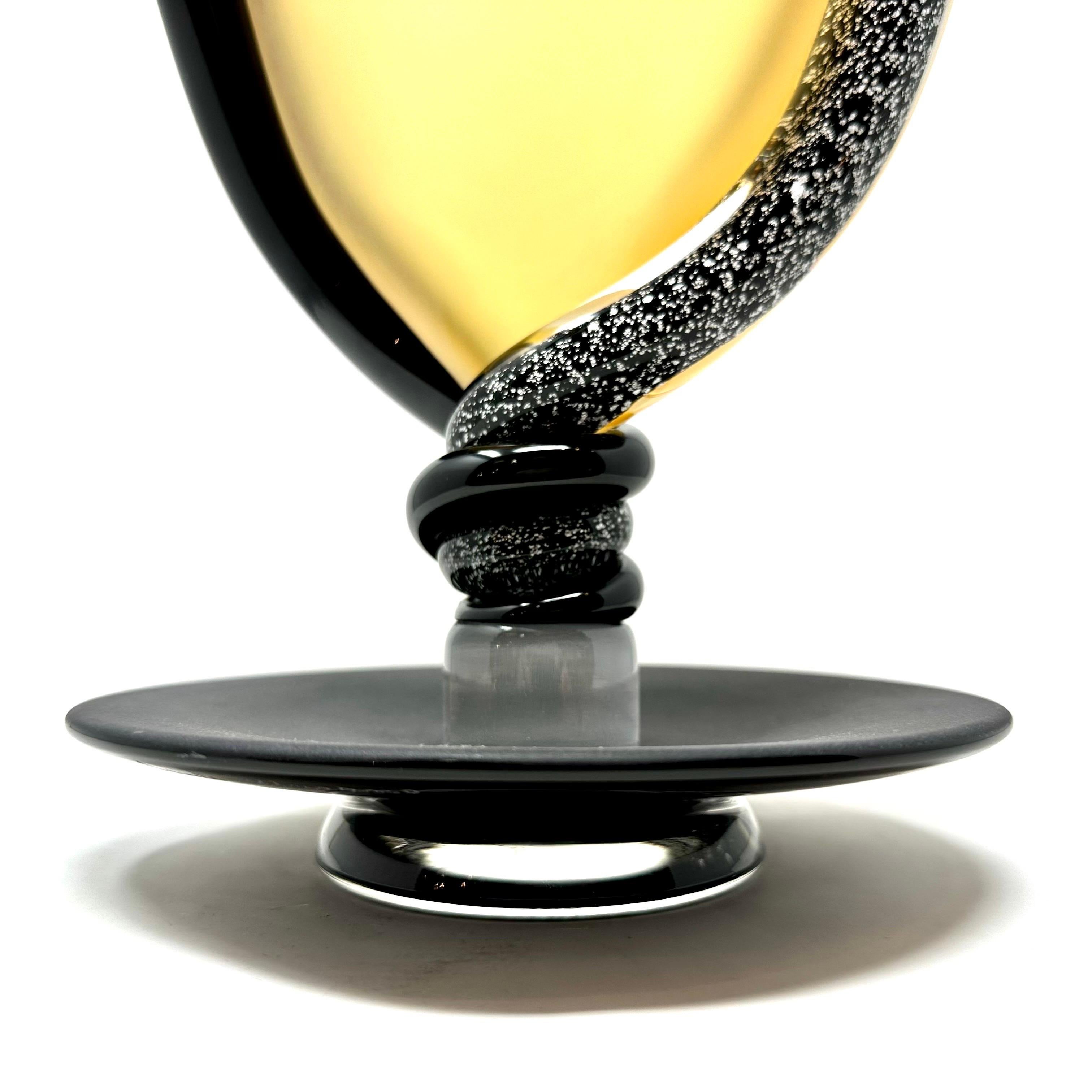 Contemporary Murano Art Glass Vase by Marino Santi For Sale 7