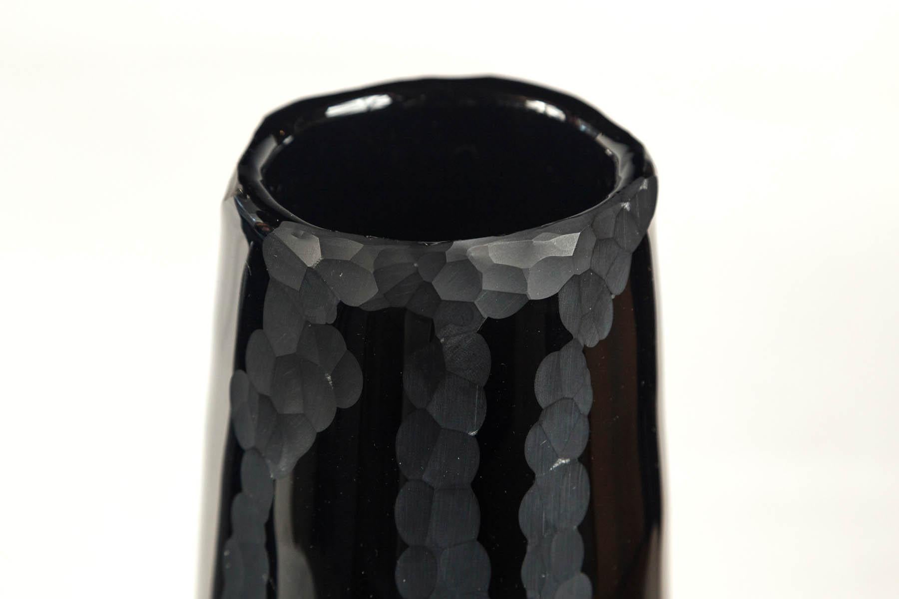 Murano Glass  Murano Black Glass Vases, Italy