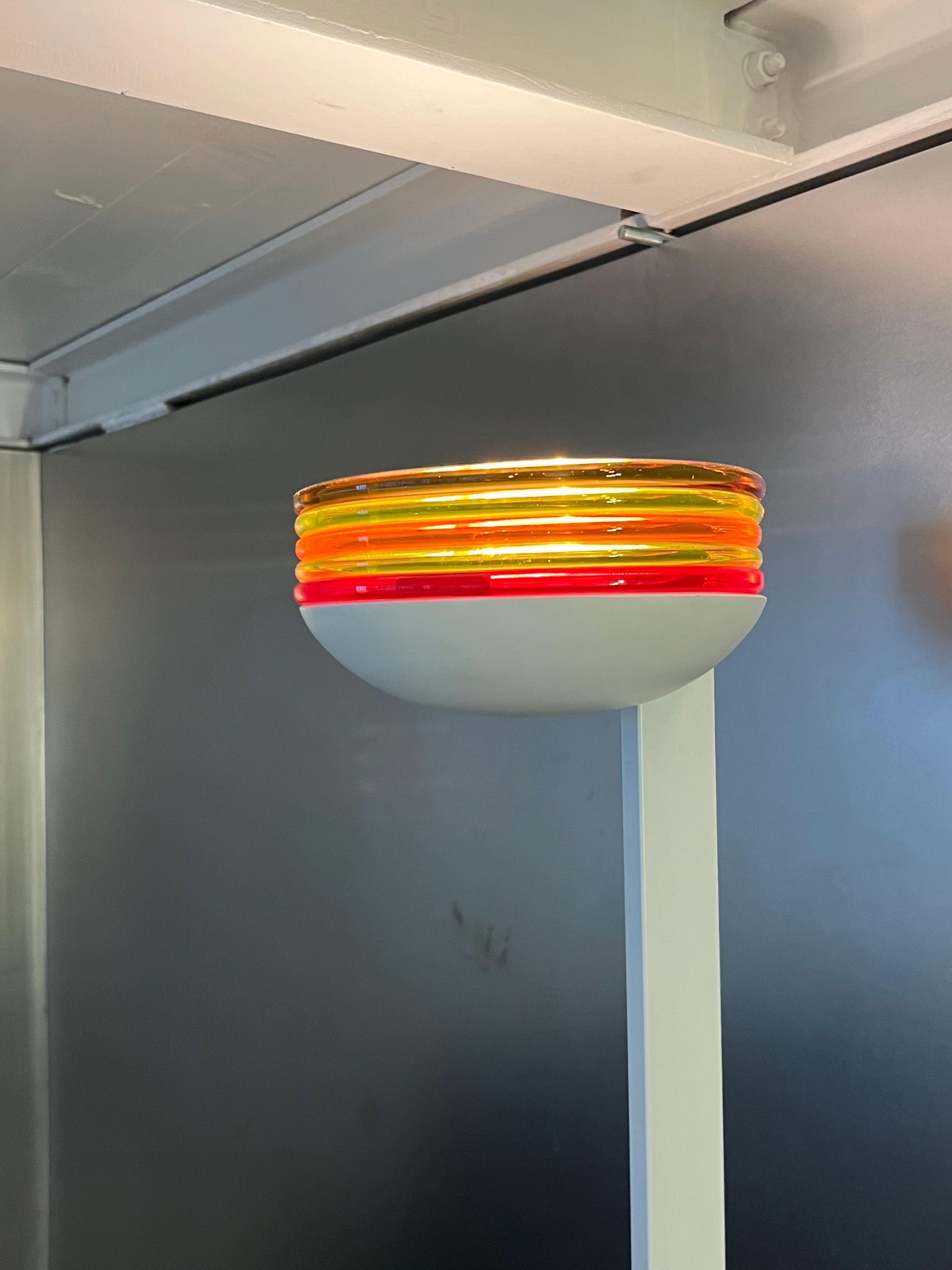 Late 20th Century Roberto Pamio for leucos Murano floor lamp, Colourful Decorative Murano Light For Sale