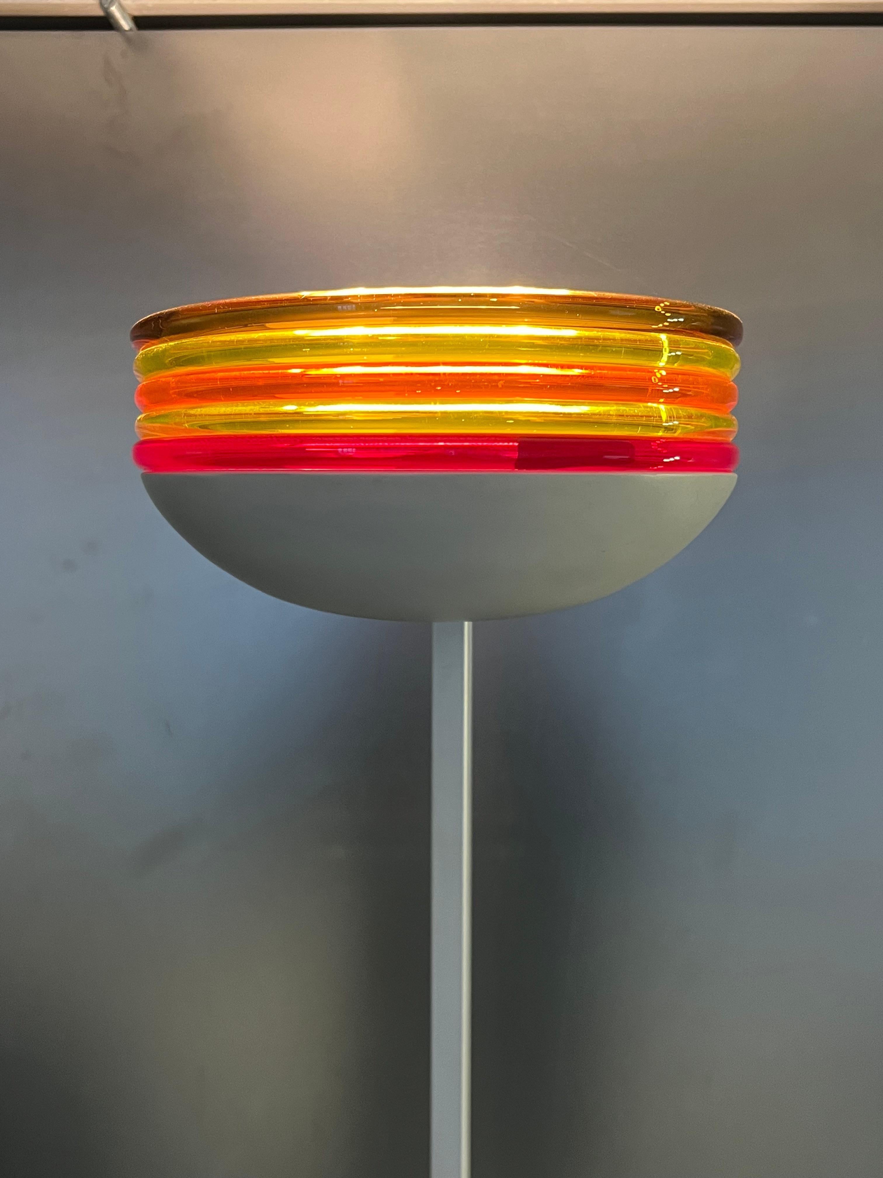 Metal Roberto Pamio for leucos Murano floor lamp, Colourful Decorative Murano Light For Sale