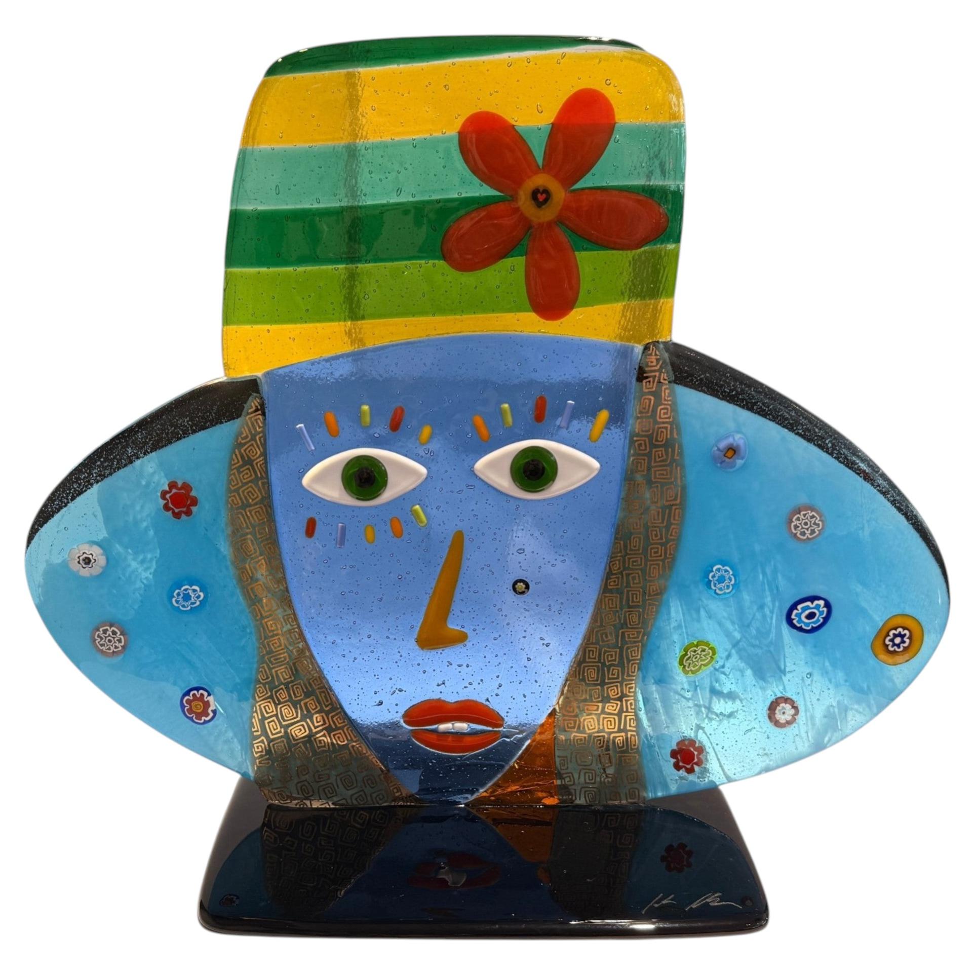 Contemporary Murano Glass Portrait Sculpture by Alessandro Padoan, 21th Century