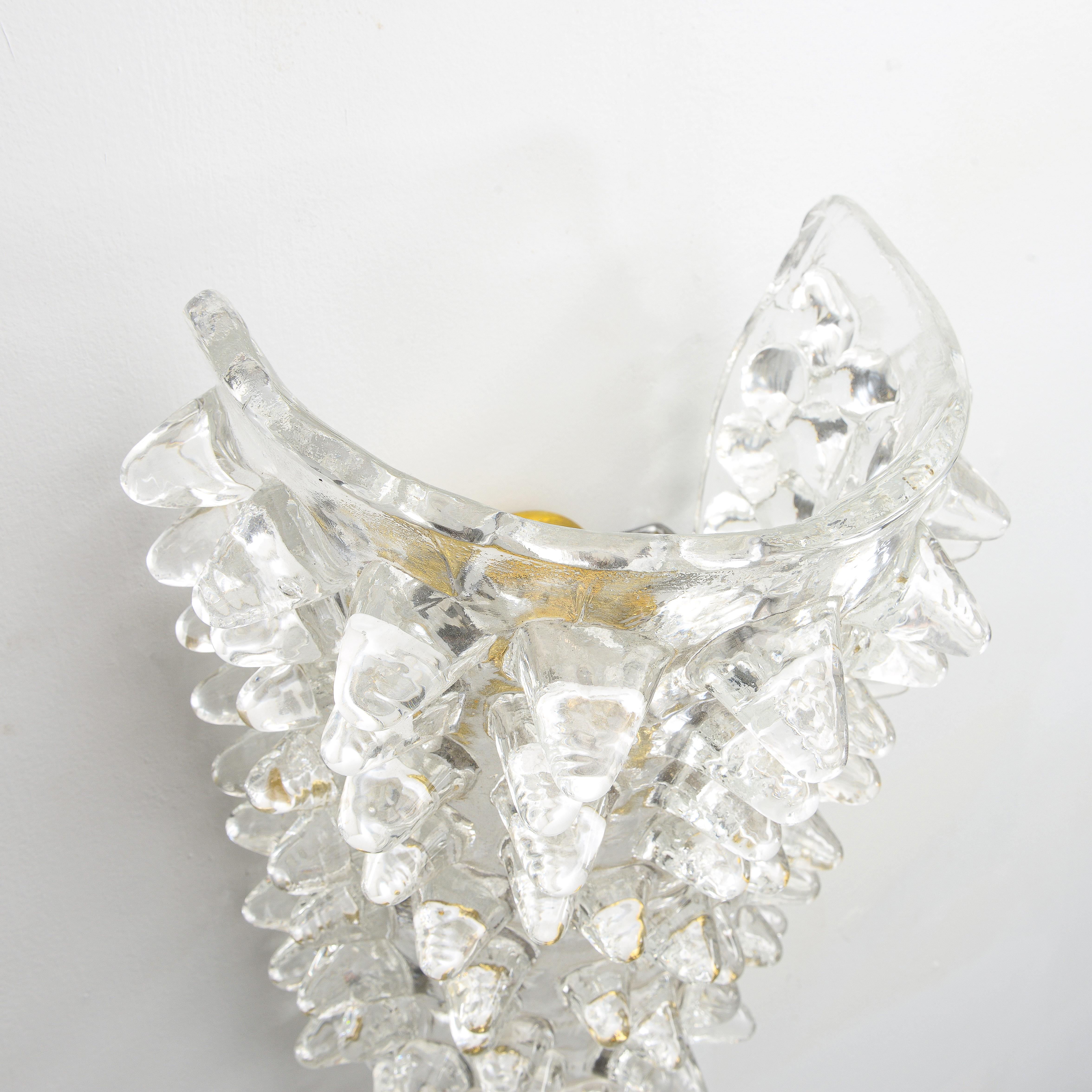 Contemporary Murano Glass Sconces in the Manner of Barovier Toso For Sale 5