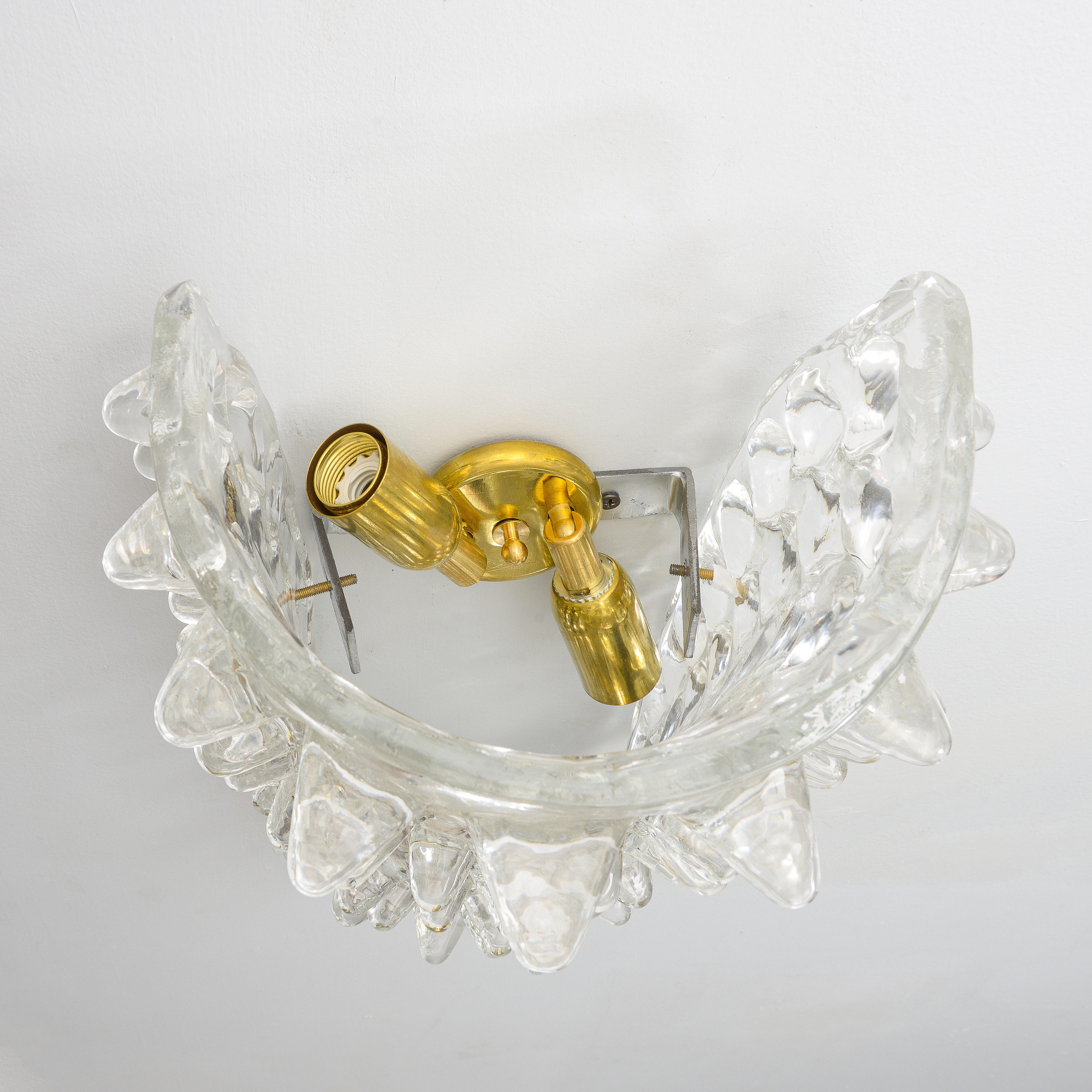 Contemporary Murano Glass Sconces in the Manner of Barovier Toso For Sale 6