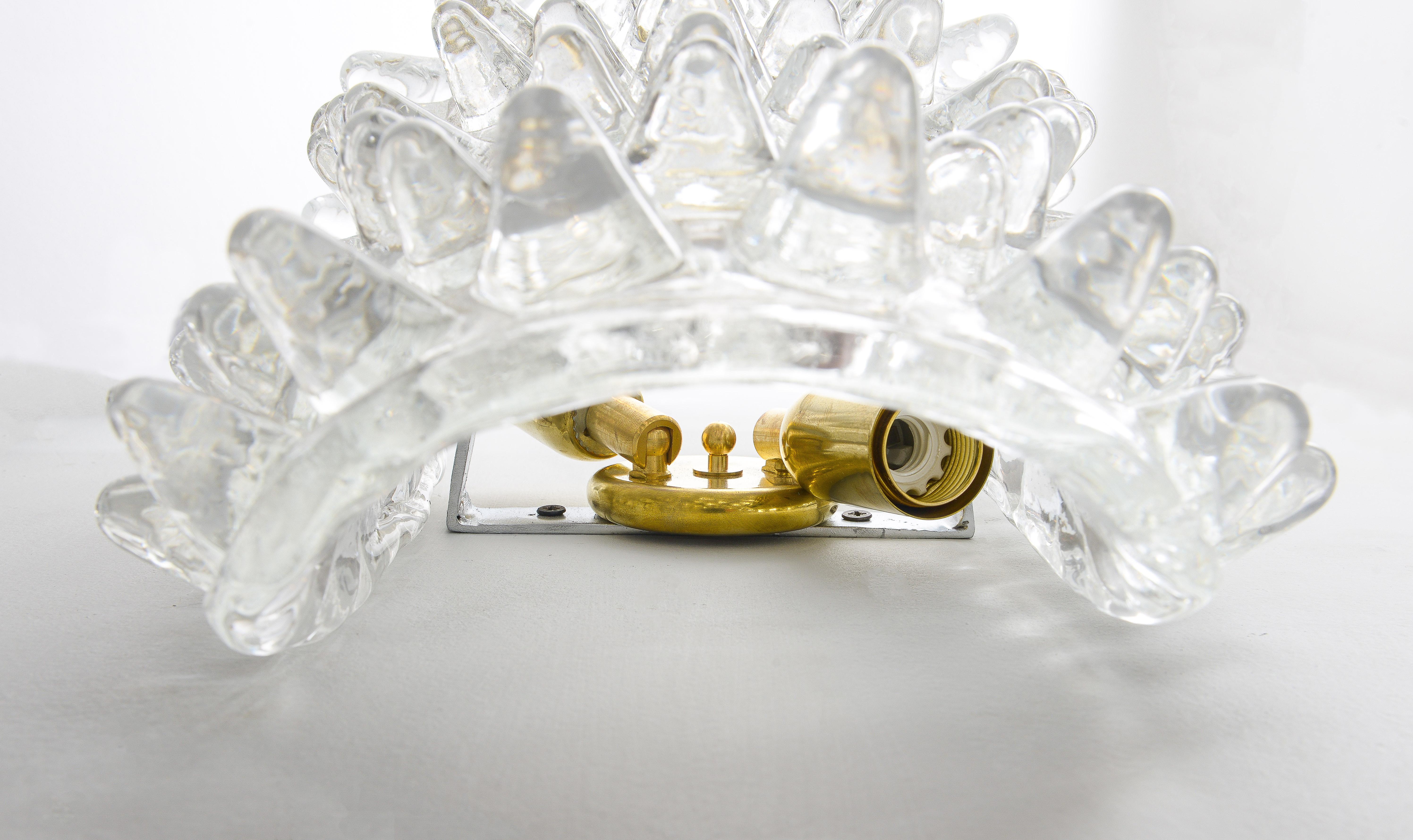 Contemporary Murano Glass Sconces in the Manner of Barovier Toso For Sale 7