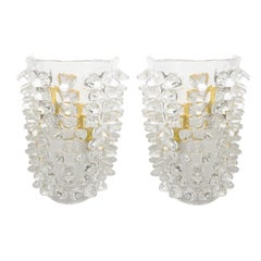 Contemporary Murano Glass Sconces in the Maneuver of Barovier Toso