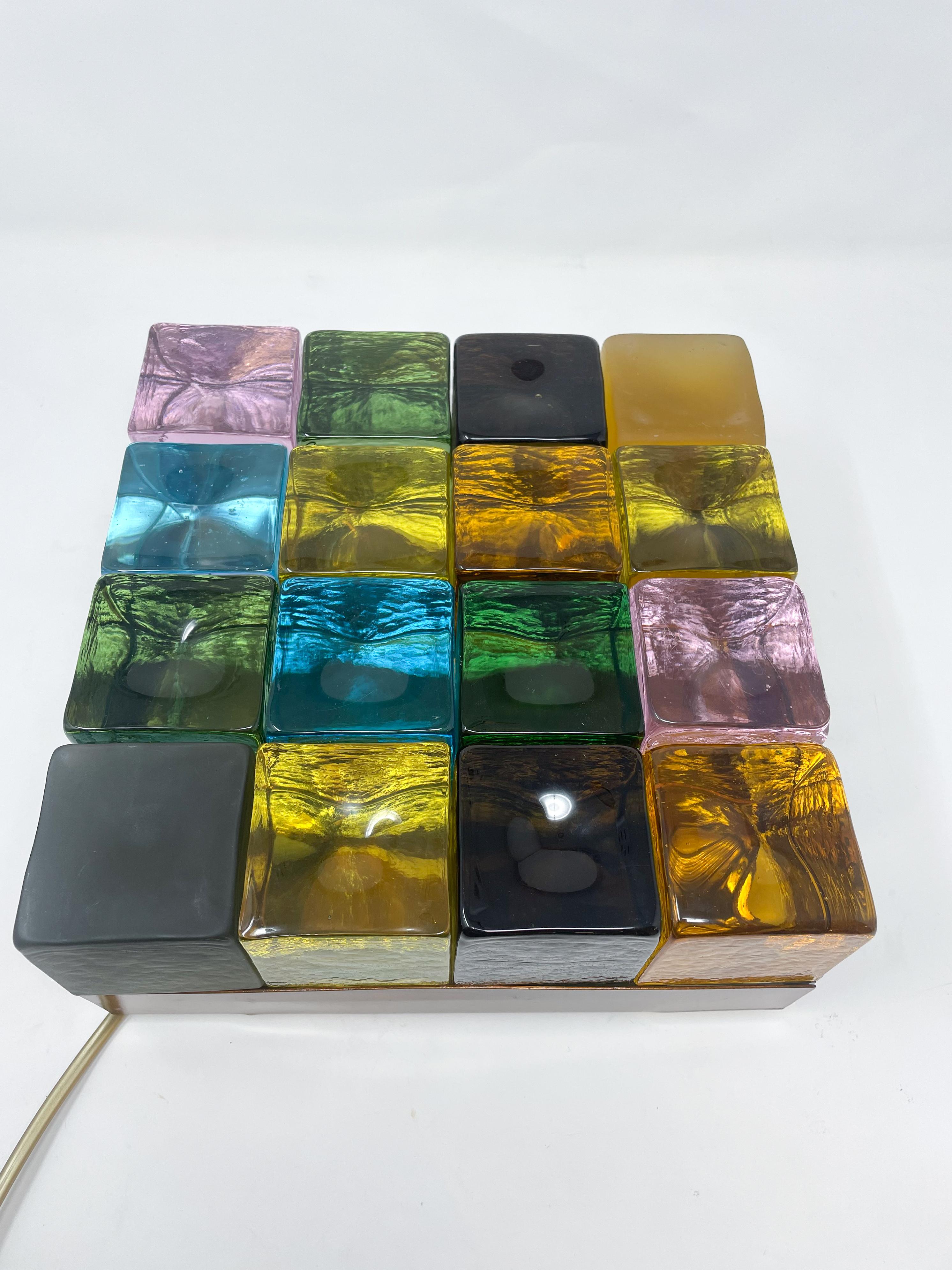 Contemporary Murano Glass Table Lamp, in the Style of Guisto Toso, Italy For Sale 4